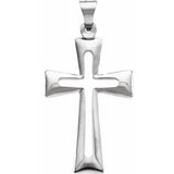 14K White 27.5x18 mm Cross Pendant - Siddiqui Jewelers