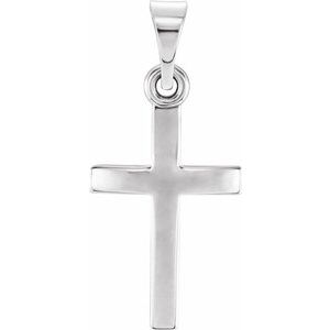 Sterling Silver 23x15.9 mm Cross Pendant -Siddiqui Jewelers