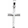 14K White 17.5x12 Cross Pendant - Siddiqui Jewelers