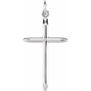 Sterling Silver 25x15 mm Cross Pendant without Packaging-Siddiqui Jewelers
