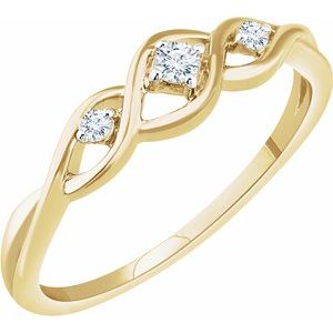 14K Yellow .08 CTW Diamond Freeform Ring - Siddiqui Jewelers