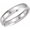 14K White 4 mm Beveled-Edge Band Size 7 - Siddiqui Jewelers