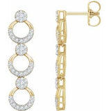 14K Yellow 1/2 CTW Diamond Geometric Dangle Earrings - Siddiqui Jewelers