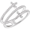 14K White 3/8 CTW Diamond Sideways Cross Ring - Siddiqui Jewelers