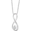 14K White 1/6 CTW Diamond Infinity-Inspired 16-18" Necklace - Siddiqui Jewelers