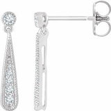 14K White 1/6 CTW Diamond Teardrop Earrings - Siddiqui Jewelers