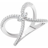 14K White 3/8 CTW Diamond Negative Space Ring - Siddiqui Jewelers