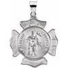 14K White 25 mm Hollow St. Florian Medal - Siddiqui Jewelers