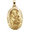 14K Yellow 29x20 mm Hollow Oval St. Christopher Medal - Siddiqui Jewelers