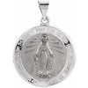 14K White 22 mm Hollow Round Miraculous Medal - Siddiqui Jewelers