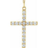 14K Yellow  1/4 CTW Diamond Cross Pendant-Siddiqui Jewelers