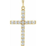 14K Yellow  1/4 CTW Diamond Cross Pendant-Siddiqui Jewelers
