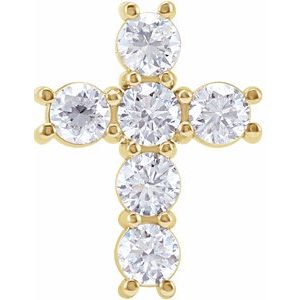 14K Yellow 1/3 CTW Diamond Cross Pendant-Siddiqui Jewelers