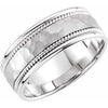 14K White 8 mm Rope Design Band with Hammer Finish Size 9.75 - Siddiqui Jewelers