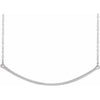 14K White Curved 19.9" Bar Necklace - Siddiqui Jewelers