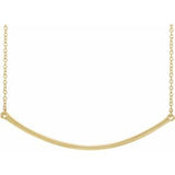14K Yellow Curved 19.9" Bar Necklace - Siddiqui Jewelers