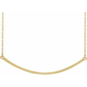 14K Yellow Curved 19.9" Bar Necklace - Siddiqui Jewelers
