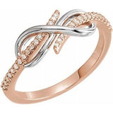 14K Rose/White 1/10 CTW Diamond Infinity-Inspired Ring - Siddiqui Jewelers