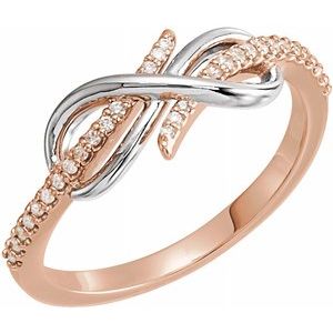 14K Rose/White 1/10 CTW Diamond Infinity-Inspired Ring - Siddiqui Jewelers