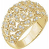 14K Yellow 3/4 CTW Diamond Leaf Ring - Siddiqui Jewelers