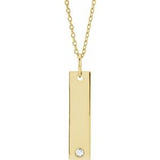 14K Yellow .03 CT Diamond Bar 16-18" Necklace - Siddiqui Jewelers