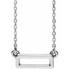 14K White Rectangle Bar 16-18" Necklace - Siddiqui Jewelers