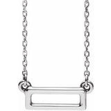 14K White Rectangle Bar 16-18" Necklace - Siddiqui Jewelers