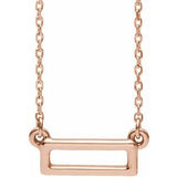 14K Rose Rectangle Bar 16-18" Necklace - Siddiqui Jewelers