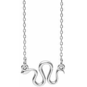 14K White Snake 16-18" Necklace - Siddiqui Jewelers