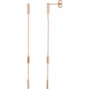 14K Rose 1/10 CTW Diamond Chain Earrings - Siddiqui Jewelers