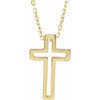 14K Yellow Open Cross 16-18" Necklace - Siddiqui Jewelers