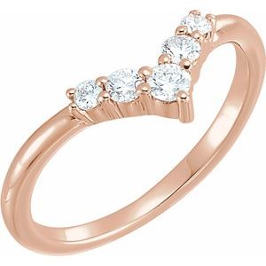 14K Rose 1/4 CTW Diamond Graduated "V" Ring -Siddiqui Jewelers