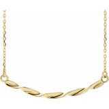 14K Yellow Twisted Ribbon Bar 16-18" Necklace - Siddiqui Jewelers