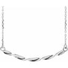 14K White Twisted Ribbon Bar 16-18" Necklace - Siddiqui Jewelers