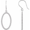 Sterling Silver Oval Beaded Design Earrings - Siddiqui Jewelers