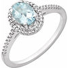 Sterling Silver Aquamarine & .01 CTW Diamond Ring - Siddiqui Jewelers