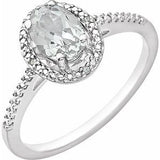 Sterling Silver Lab Created White Sapphire & .01 CTW Diamond Ring - Siddiqui Jewelers