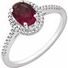 Sterling Silver Lab Created Ruby & .01 CTW Diamond Ring - Siddiqui Jewelers