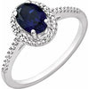 Sterling Silver Lab Created Blue Sapphire & .01 CTW Diamond Ring - Siddiqui Jewelers