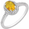 Sterling Silver Citrine & .01 CTW Diamond Ring - Siddiqui Jewelers