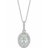 Sterling Silver Lab-Grown White Sapphire & .01 CTW Diamond 18" Necklace - Siddiqui Jewelers