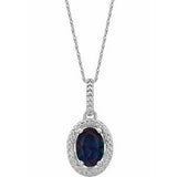 Sterling Silver Lab-Grown Alexandrite & .01 CTW Diamond 18" Necklace - Siddiqui Jewelers