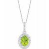 Sterling Silver Peridot & .01 CTW Diamond 18" Necklace - Siddiqui Jewelers