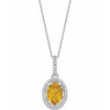 Sterling Silver Citrine & .01 CTW Diamond 18" Necklace - Siddiqui Jewelers