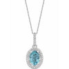 Sterling Silver Sky Blue Topaz & .01 CTW Diamond 18" Necklace - Siddiqui Jewelers