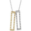14K White & Yellow 1/3 CTW Diamond Rectangle 16-18 Inch Necklace - Siddiqui Jewelers