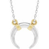 14K White/Yellow Crescent 18" Necklace - Siddiqui Jewelers