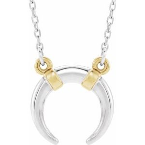 14K White/Yellow Crescent 18" Necklace - Siddiqui Jewelers