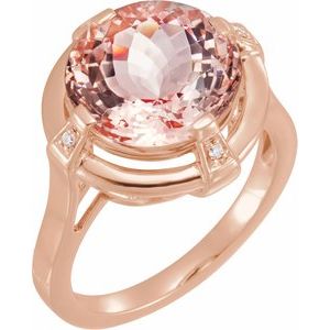 14K Rose Morganite & .025 CTW Diamond Ring - Siddiqui Jewelers