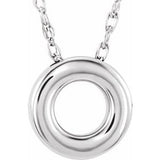 Sterling Silver 10 mm Circle 18" Necklace - Siddiqui Jewelers